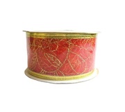 WSTĄŻKA TAŚMA dekoracyjna z lamówką Boże Narodzenie organza 3,7 cm.