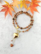 Piasek pustyni, obsydian mahoniowy, lawa - hematyt - stal - UNIKAT premium 