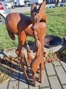 Figura,rzeźba drewniana łania,sarna,vintage 