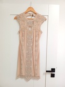 suknia sukienka ślubna weselna na wesele kremowa biała cekinowa beżowa