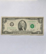 2 dolary USA, seria 1976r, st.bardzo dobry nr G 46100851 A