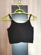 Czarny prążkowany top na ramiączkach rozmiar XS