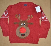 81* next Świąteczny sweter zabawny Renifer 4/5 lat_ 110 cm