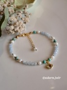 Kamienie naturalne Bransoletka Szczęścia Zodiakalnych Ryb Akwamaryn Turkus 