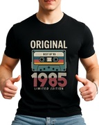 KOSZULKA PREZENT NA 20 30 40 50 60 URODZINY Z NADRUKIEM 1985 NA 40tkę 