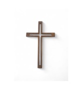 Krzyż drewniany na ścianę ręcznie wykonany na ścianę bejcowany dąb 19 cm