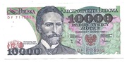 BANKNOT 10000 ZŁ S. WYSPIAŃSKI z 1988 r Nr  DF 7115050