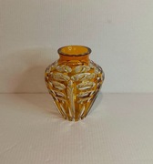 Wazon kryształowy, miodowym, pomarańczowy, optyczny