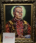św. Jan Paweł II olej na płótnie 35x45 w ramie