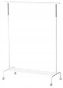 IKEA RIGGA WIESZAK WOLNOSTOJĄCY STOJAK NA UBRANIA BIAŁY NA KÓŁKACH