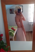 Sukienka długa pudrowy róż 
