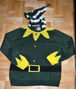 16* Merry Christmas Świąteczny sweter Elf Skrzat z dzwonkiem XL