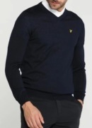 Lyle&Scott sweter w serek wełna merynosów L męski