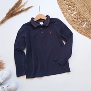 Koszulka polo 134 bawełniana granatowa elegancka wygodna z kołnierzykiem 