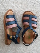 Skórzane granatowe buty sandały El Naturalista 25 jak nowe