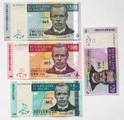 Malawi 20, 50, 100, 200 kwacha 1997-2004 Set 4 sztuki