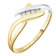 Apart 100.505 Pierścionek z żółtego i białego złota z brylantami próba 585 