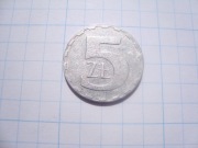 Polska moneta 5 zł złotych 1990