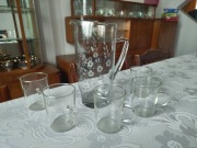 Komplet dzbanek + 5 szklanek, stare, vintage, na sprzedaż