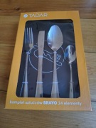 NOWE SZTUĆCE TADAR BRAVO KOMPLET 6 OSÓB 24 ELEMENTY STAL NIERDZEWNA POŁYSK