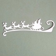 Scrapki Papierowe - Boże Narodzenie Zima Zaprzęg Mikołaj i Renifery 2 szt.