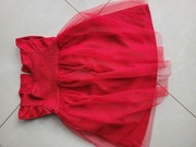 Sukienka wizytowa czerwień ze złotymi drobinkami