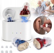 APARAT SŁUCHOWY 2 szt + ETUI ŁADUJĄCE NAJMNIEJSZE DYSKRETNE Dla Seniorów 