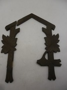 ELEMENTY OZDOBNE DO STAREGO ZEGARA SCWARCWALDZKIEGO DREWNO NIEKOMPLETNE