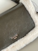 DUNE London-oliwkowa listonoszka-futerko-NOWA 