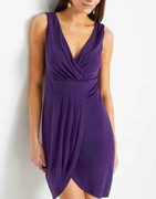 Sukienka mini, dekolt w serek | Bonprix | Fioletowa | XL - 48/50