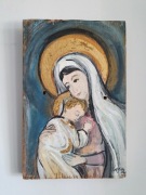 MADONNA Z DZIECIĄTKIEM JEZUS OBRAZ NA DESCE