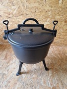 Kociołek myśliwski żeliwny Emaliowany 15L garnek ognisko grill
