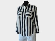 Koszula H&M 100% wiskoza, biało-czarne pasy, office look 34/XS