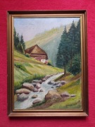 Stary obraz na płótnie sygnowany H P. Nielsen 1963 