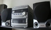USZKODZONA Ładna Mini Wieża PHILIPS 3 Cd Radio 2 Kasety miniwieża