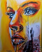 Obraz malowany ręcznie akrylami 50 na 40 cm.