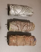 Wałek malarski z wytłoczonym wzorem. Zestaw 3 sztuk. Produkt z PRL-u. 