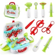 Duży zestaw lekarski doktor w walizce mały lekarz