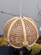 Lampa wisząca rafia wiklina retro prl