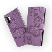 Etui Samsung Galaxy Note 10, skórzane, z klapką na magnes,portfelowe,fiolet