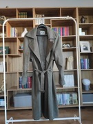 trencz vintage Johan S. oliwkowy, pasek, klasyczny krój, L/oversize