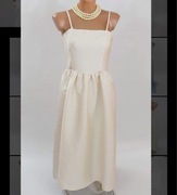 Suknia balowa, koktajlowa za kolano Kremowa Ecru S