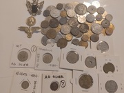 zestaw monet srebro AG i inne stare monety ponad ćwierć kilograma - odznaki