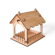 Drewniany karmnik, do składania, do zdobienia, 20 cm, DIY, na warsztaty 