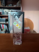 Wazon ozdobny z dekoracją typu witraż. APEX  Zakład Zdobienia Szkła.