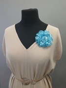 Broszka agrafka przypinka kwiat róża spinka niebieska 