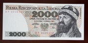 2000 zł złotych - 1982 r. seria BP  stan 1, pierwsza seria rocznika