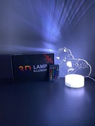 Lampka nocna 3D Sonic LED wielokolorowa+pilot