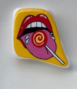 Lizak, magnes na lodówkę, malowany kamień