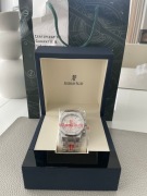 Męski zegarek klasyczny / Chronograph – Srebrna bransoleta, jasna tarcza